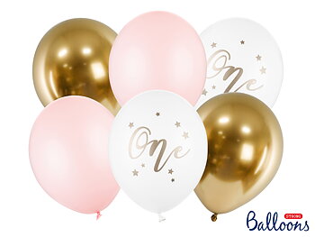 Ballonger One Pastell Rosa 6-pack