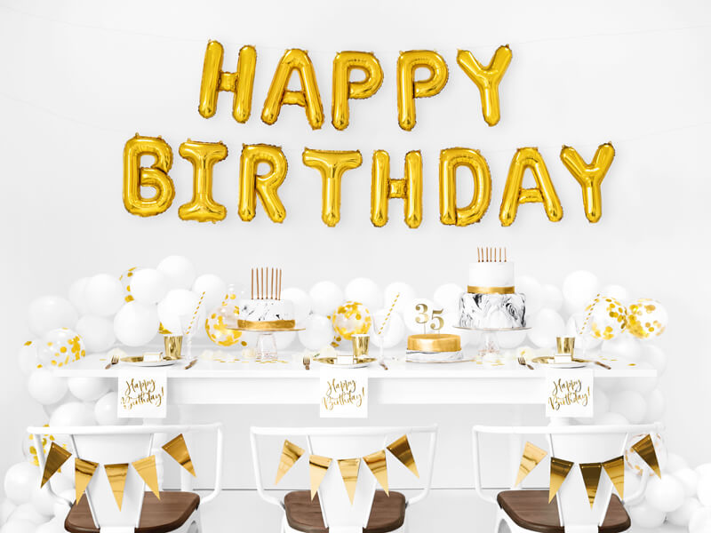Ballonggirlang 35cm Happy Birthday Guld - 2