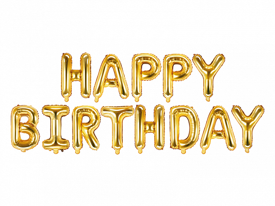 Ballonggirlang 35cm Happy Birthday Guld