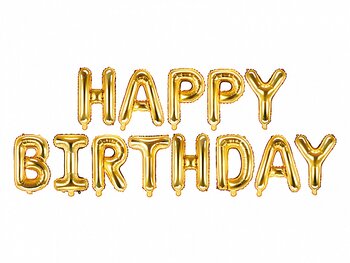 Ballonggirlang 35cm Happy Birthday Guld