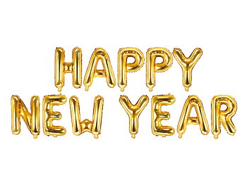 Ballonggirlang HAPPY NEW YEAR Guld