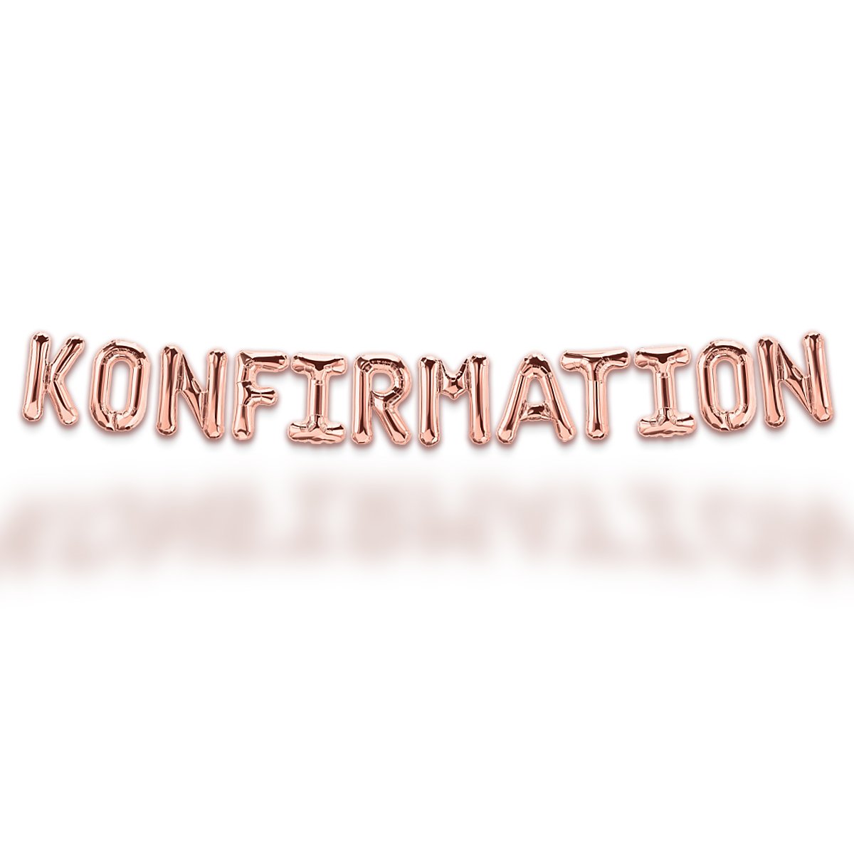 Konfirmation girlang i roséguld folieballonger för konfirmationsfest