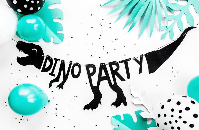 Banner Dinosaurier Svart