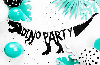 Banner Dinosaurier Svart