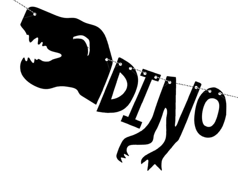 Banner Dinosaurier Svart - 3