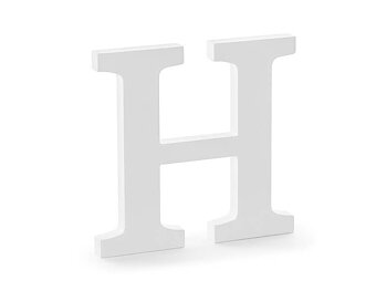 BOKSTAV H | trä | vit
