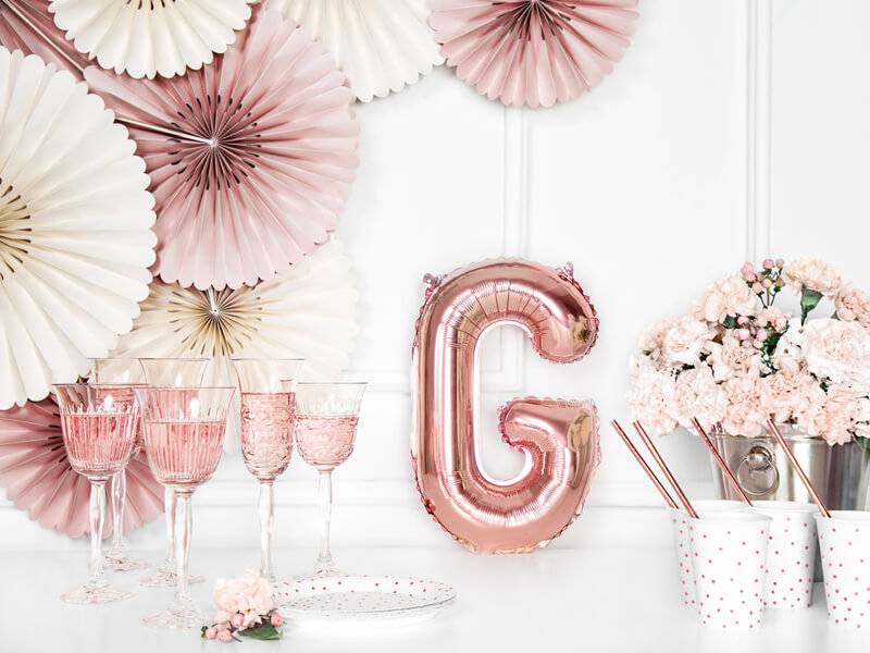 Bokstavsballonger Roséguld 35 cm