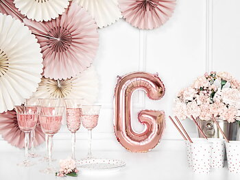 Bokstavsballonger Roséguld 35 cm