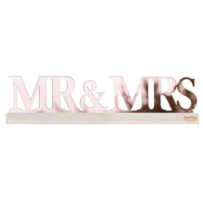 BORDSDEKORATION | Mr & Mrs | roséguld