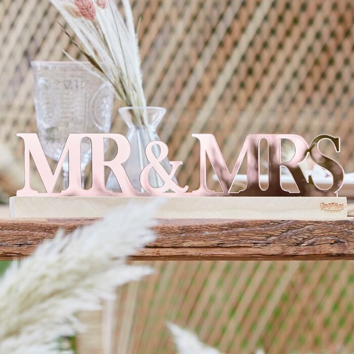 BORDSDEKORATION | Mr & Mrs | roséguld - 2