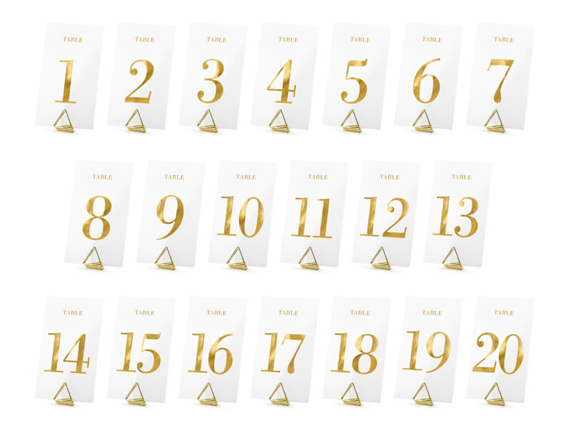 Bordsnumrering Transparenta/guld 1-20 - 3