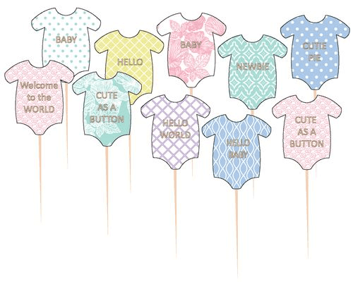 Cake picks Babybodies Pastell 