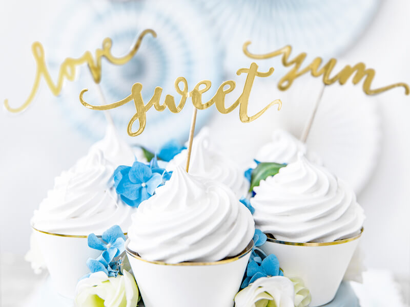 CAKE PICKS | Love-sweet-yum | Guld - 3