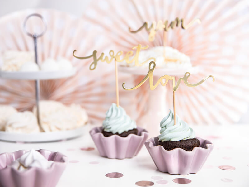 CAKE PICKS | Love-sweet-yum | Guld - 2