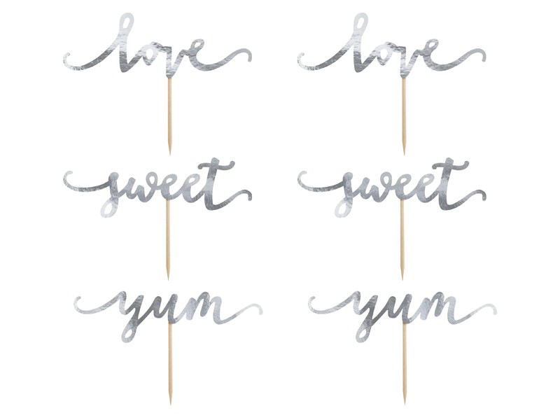 CAKE PICKS | Love-sweet-yum | Silver - 3