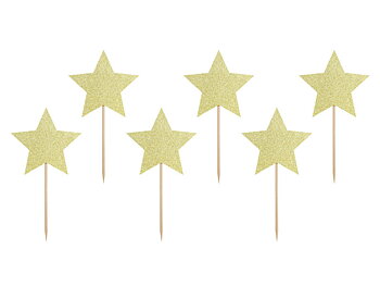 CAKE PICKS | stjärnor | guldglitter