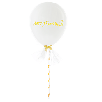 Cake topper Miniballong Tyll Vit