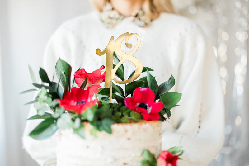 Cake topper 18 Guld