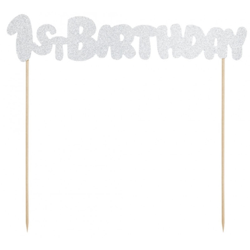 CAKE TOPPER | 1st Birthday | silver - 3