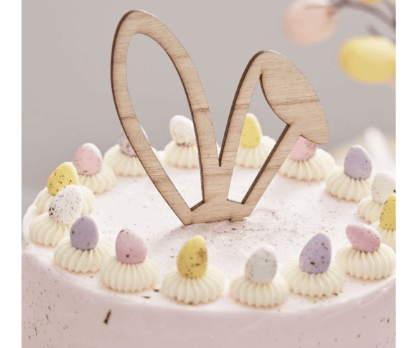 Cake topper Kaninöron Trä - 3
