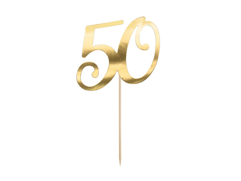Tårtdekoration 50 Guld - 2