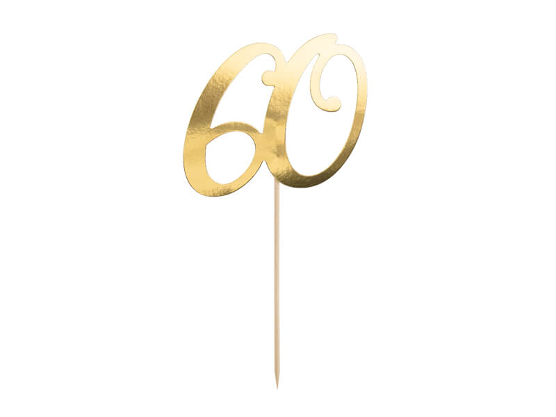 Cake topper 60 Guld - 2