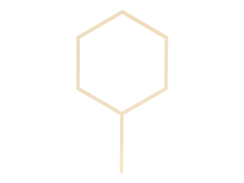 Tårtdekoration Hexagon Trä - 2