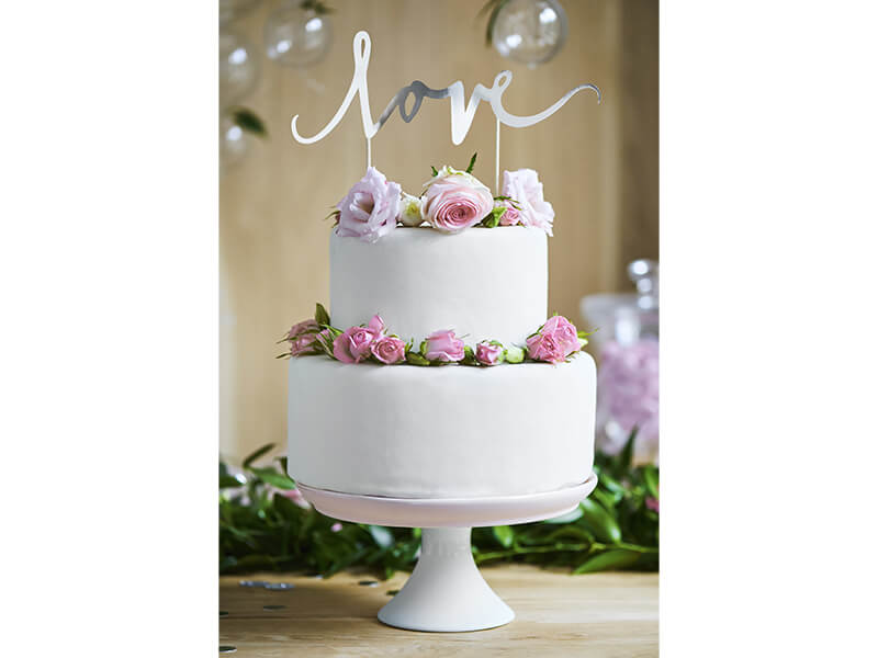 CAKE TOPPER | Love | metallic silver
