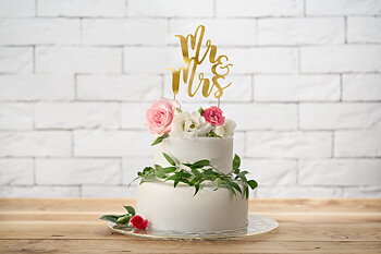 TÅRTDEKORATION | Mr & Mrs | metallic guld