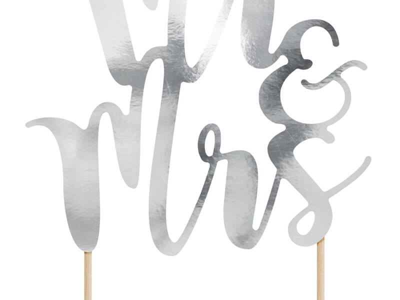 TÅRTDEKORATION | Mr & Mrs | metallic silver - 2