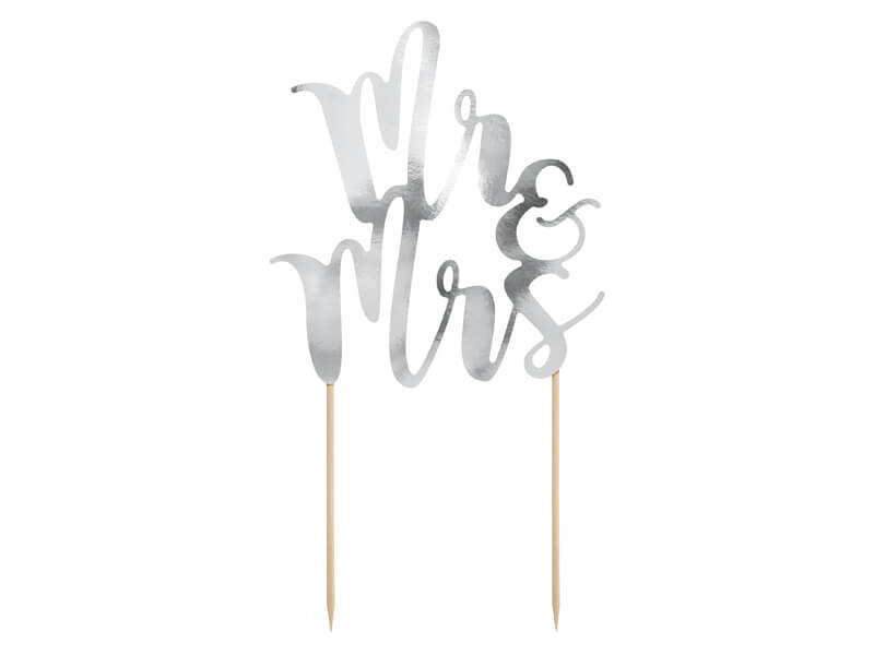 TÅRTDEKORATION | Mr & Mrs | metallic silver