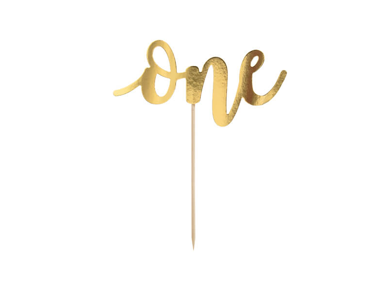 Tårtdekoration One Guld - 2
