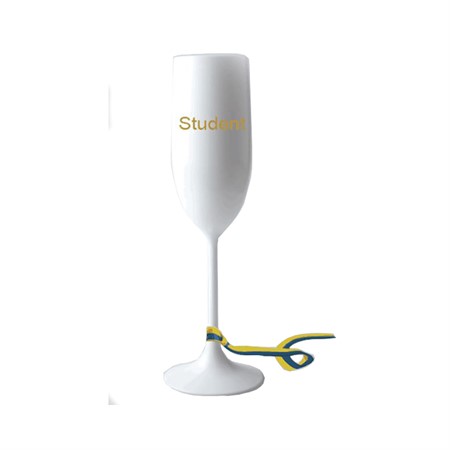 Champagneglas Student med band Vit - 2
