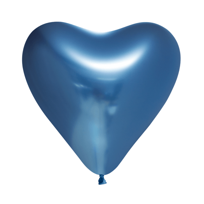 Ballonger Hjärta Blå Chrome