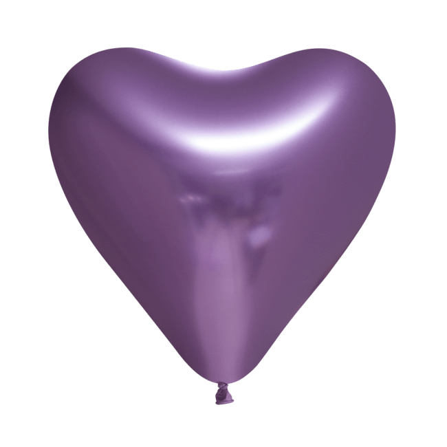 Ballonger Chrome Lila Hjärta