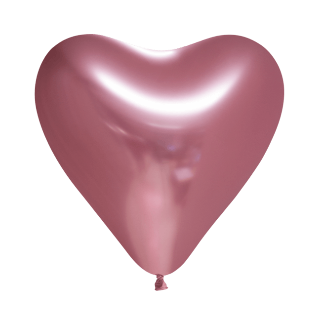 Ballonger Hjärta Rosa Chrome