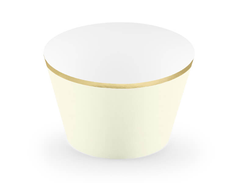Cupcake wrappers Ivory Guldkant - 2