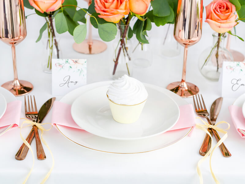 Cupcake wrappers Ivory Guldkant