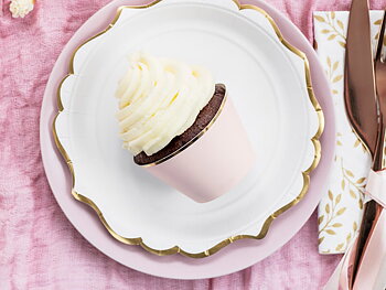 Cupcake wrappers Ljusrosa Guldkant