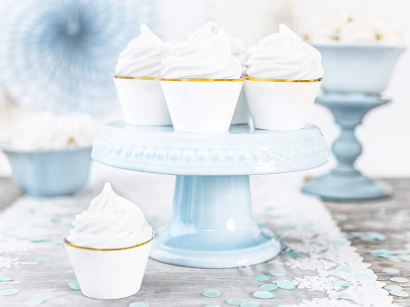 Cupcake wrappers Vit Guldkant - 4