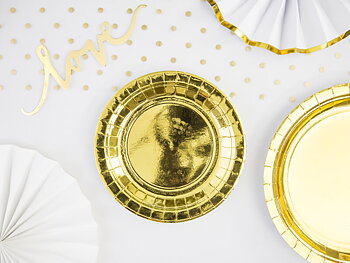 Papptallrikar 18 cm Metallic guld