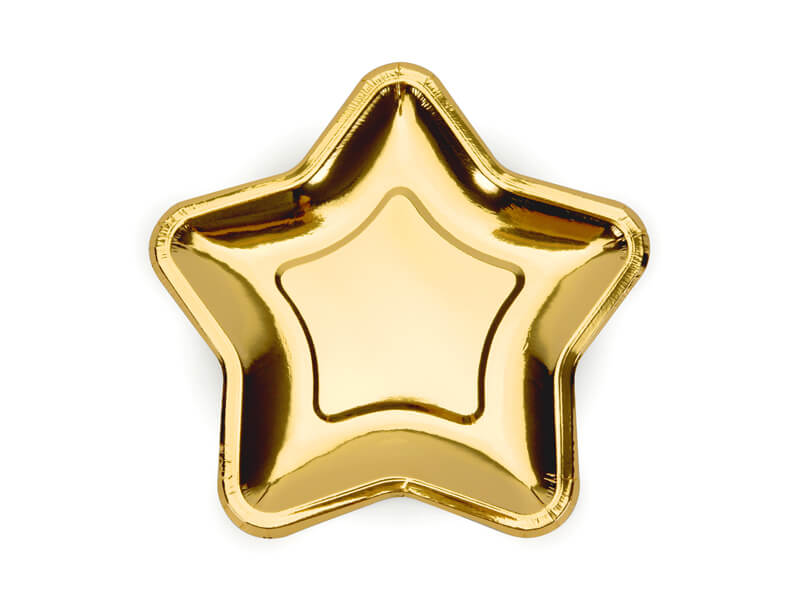 Papptallrikar metallic guld Stjärna