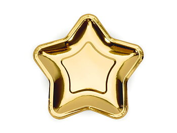 Papptallrikar metallic guld Stjärna