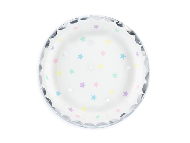 Papptallrikar Stjärnor Pastell