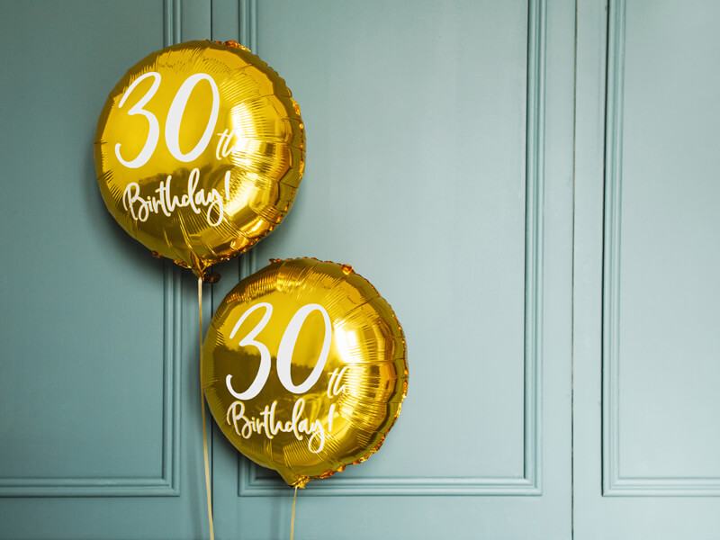 Folieballong 30 årsfest Guld - 5