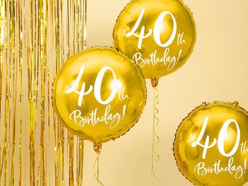 Folieballong 40th Birthday Guld