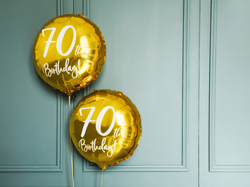 Folieballong 70th Birthday Guld - 4