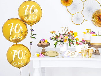 Folieballong 70th Birthday Guld