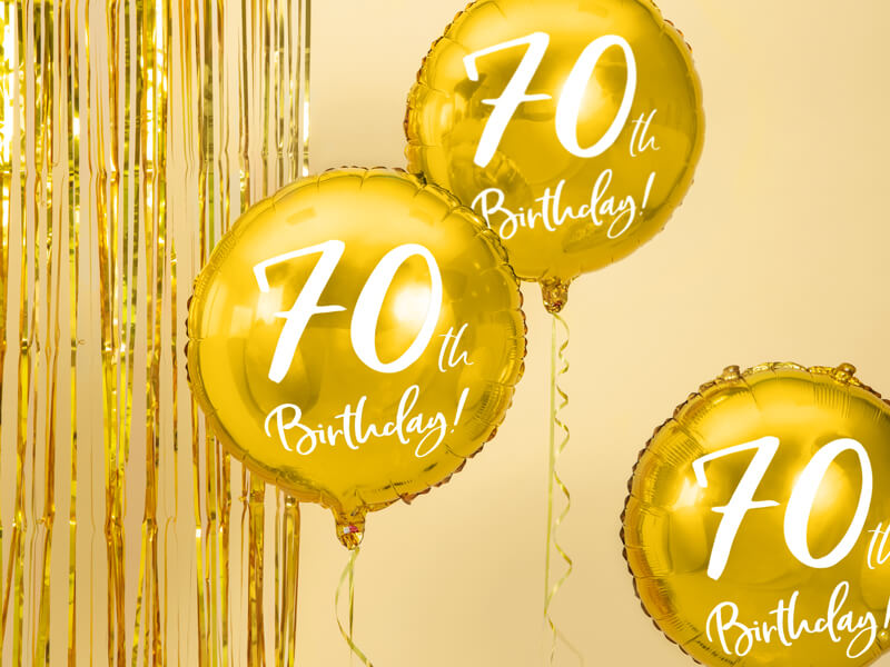 Folieballong 70th Birthday Guld - 3