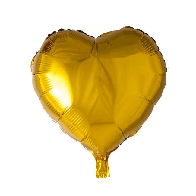 Folieballong 45cm guld hjärta